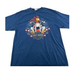 Harley-Davidson Looney Tunes Foghorn Leghorn Myrtle Beach T-Shirt Mens XL Blue
